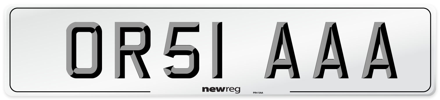 OR51 AAA Number Plate from New Reg